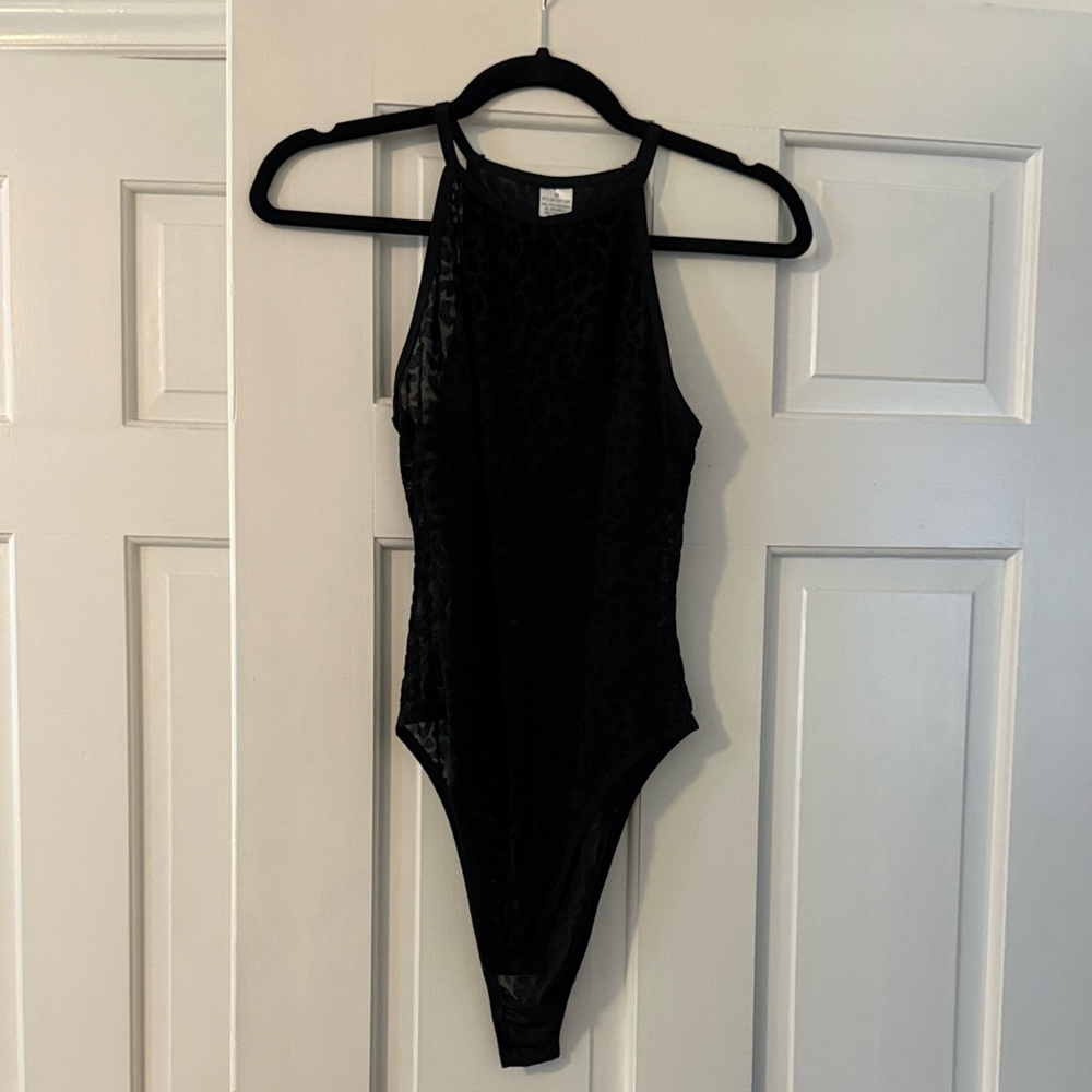 Black Animal Print Bodysuit